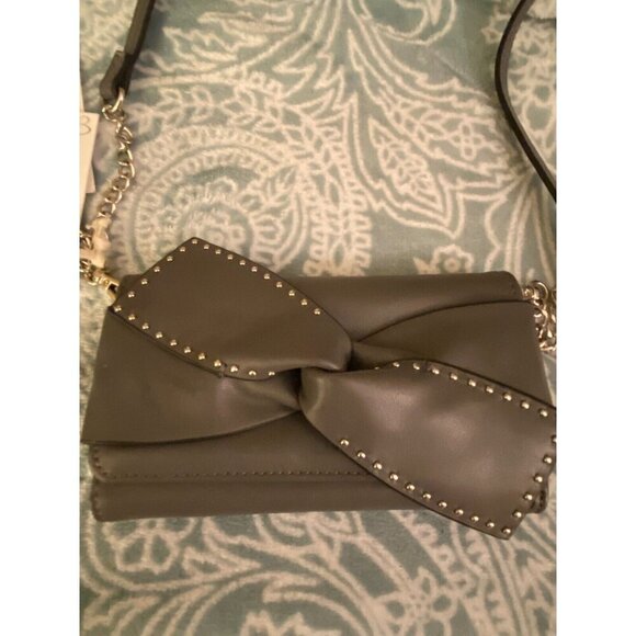 NWT New Jessica Simpson Gray Bow Fun Shoulder Purse Going Out Bag - Picture 2 of 4